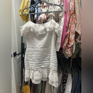 Astr White Eyelet Lace Dress